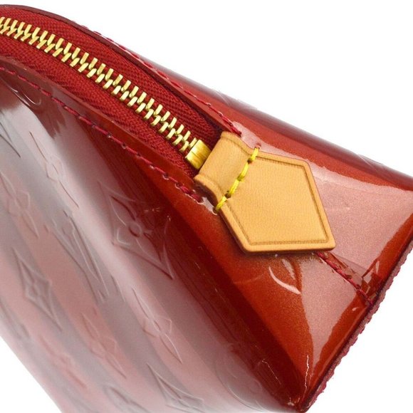 Louis Vuitton Red Vernis Rayure Pochette Cosmetic - Picture 4 of 7
